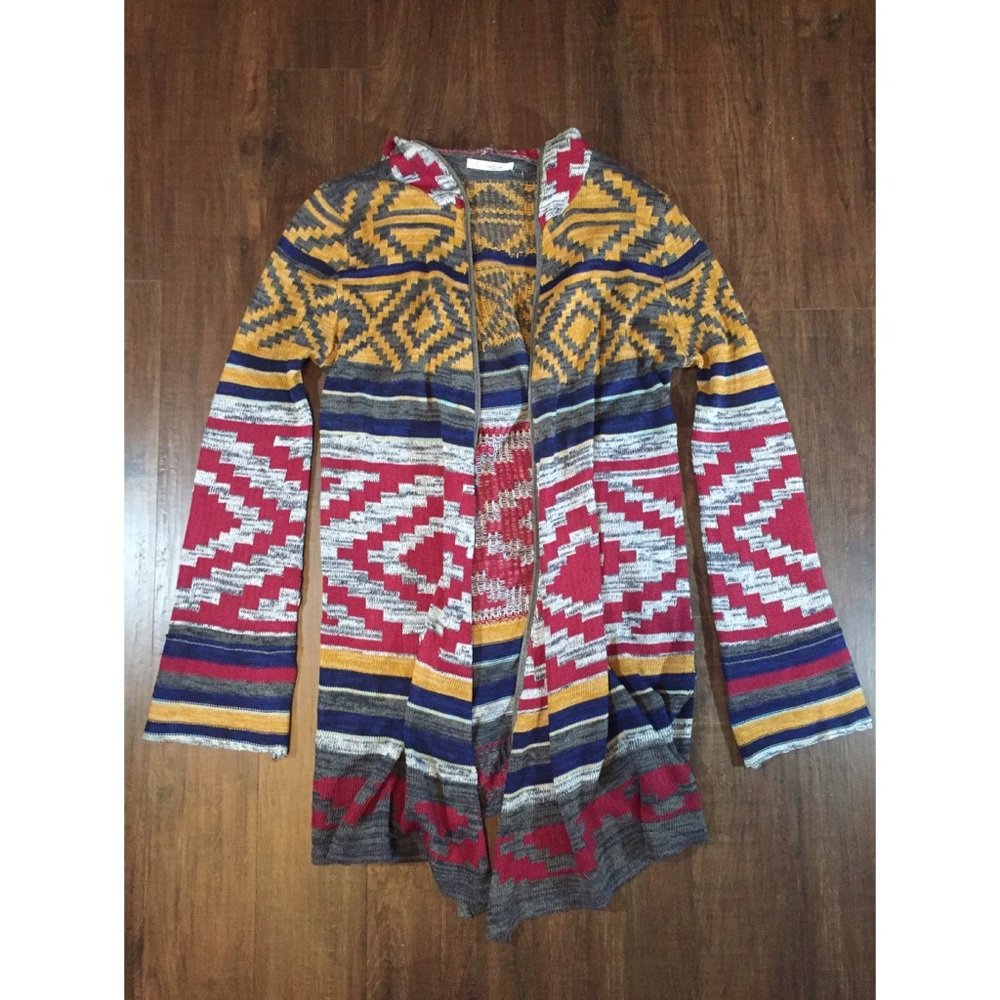 Nordstrom Rack Long Sleeve Hooded Printed Cardigan